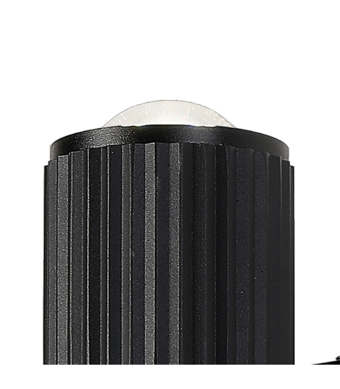 Springwater Ribbed Line Wall Lamp Dome Acrylic Shade 2 x GU10 IP54 Black/Clear/Frosted -5