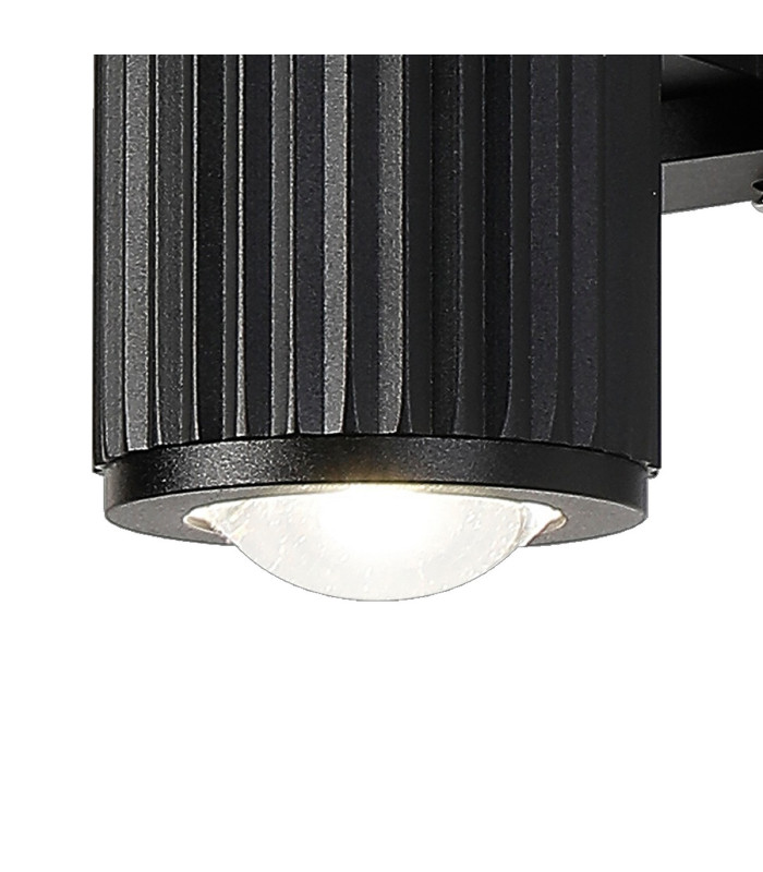Springwater Ribbed Line Wall Lamp Dome Acrylic Shade 2 x GU10 IP54 Black/Clear/Frosted -6