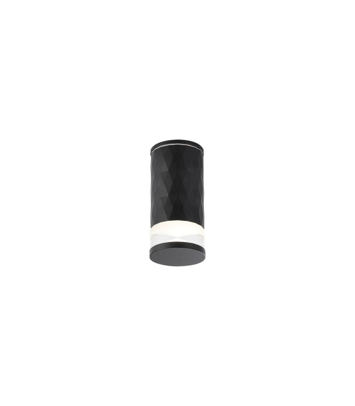 Springwater 6.4cm Diamond Pattern Ceiling X Pattern Acrylic Shade 1 x GU10 IP54 Black/Clear/Frosted -1