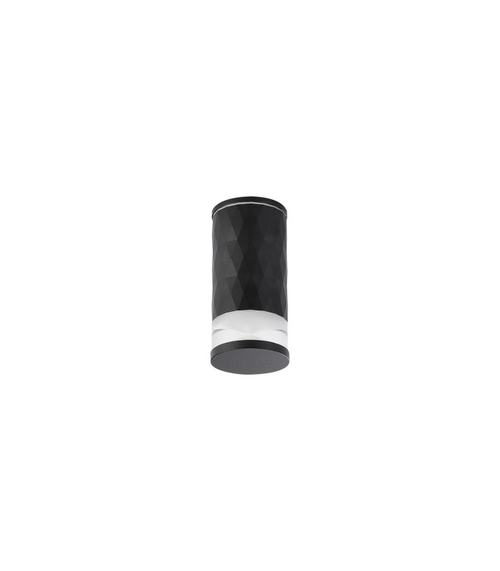 Springwater 6.4cm Diamond Pattern Ceiling X Pattern Acrylic Shade 1 x GU10 IP54 Black/Clear/Frosted -4