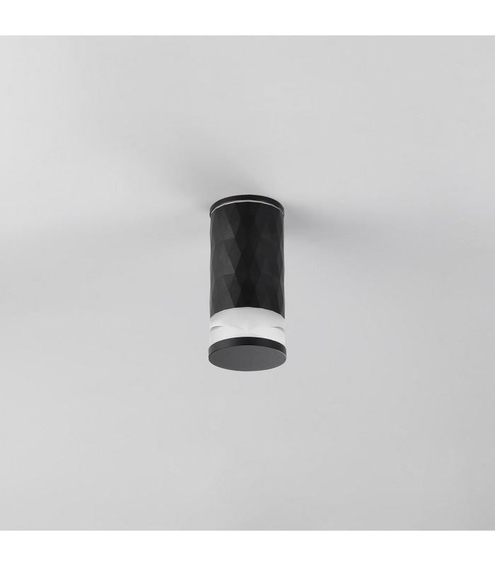 Springwater 6.4cm Diamond Pattern Ceiling X Pattern Acrylic Shade 1 x GU10 IP54 Black/Clear/Frosted -7