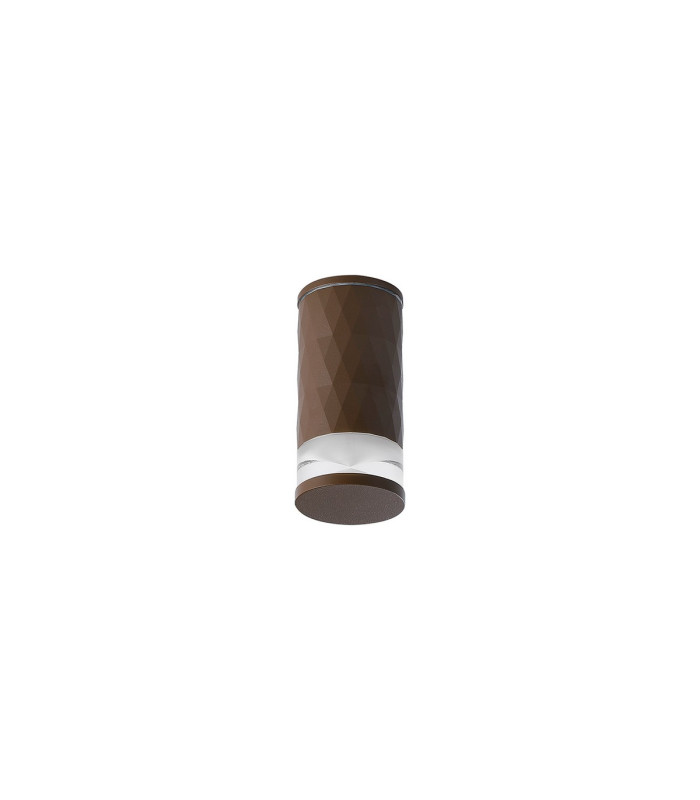 Springwater 6.4cm Diamond Pattern Ceiling X Pattern Acrylic Shade 1 x GU10 IP54 Dark Brown/Clear/Frosted -4