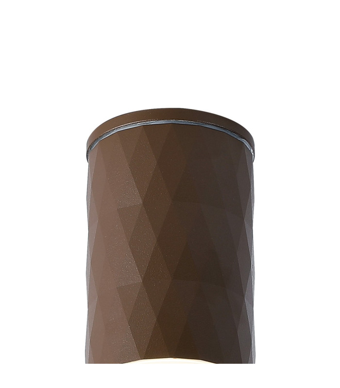 Springwater 6.4cm Diamond Pattern Ceiling X Pattern Acrylic Shade 1 x GU10 IP54 Dark Brown/Clear/Frosted -5