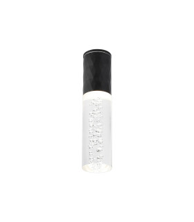 Springwater 6.4cm II Diamond Pattern Ceiling Bubble Acrylic Shade 1 x GU10 IP54 Black/Clear -1