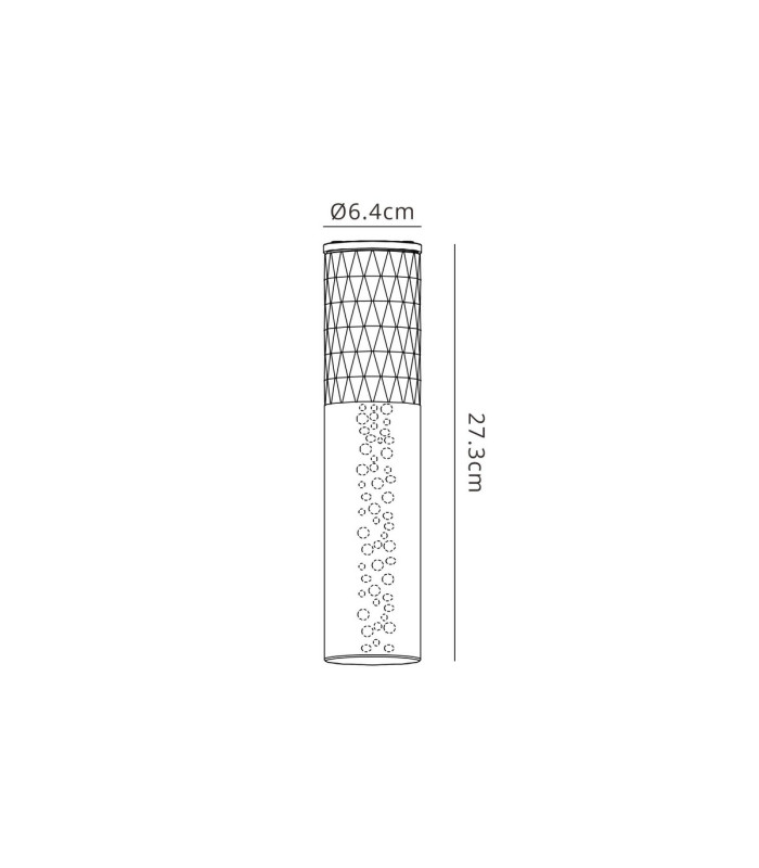 Springwater II 6.4cm Diamond Pattern Ceiling Bubble Acrylic Shade 1 x GU10 IP54 Dark Brown/Clear -2