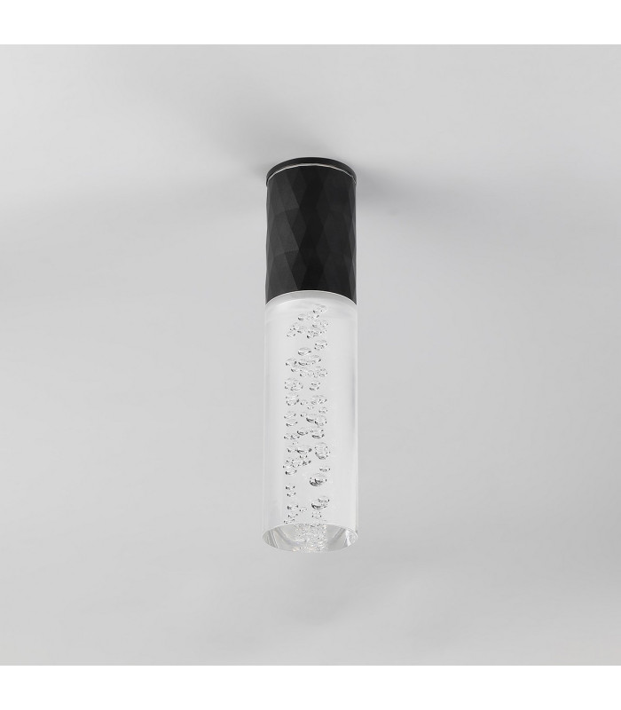 Springwater 6.4cm II Diamond Pattern Ceiling Bubble Acrylic Shade 1 x GU10 IP54 Black/Clear -7
