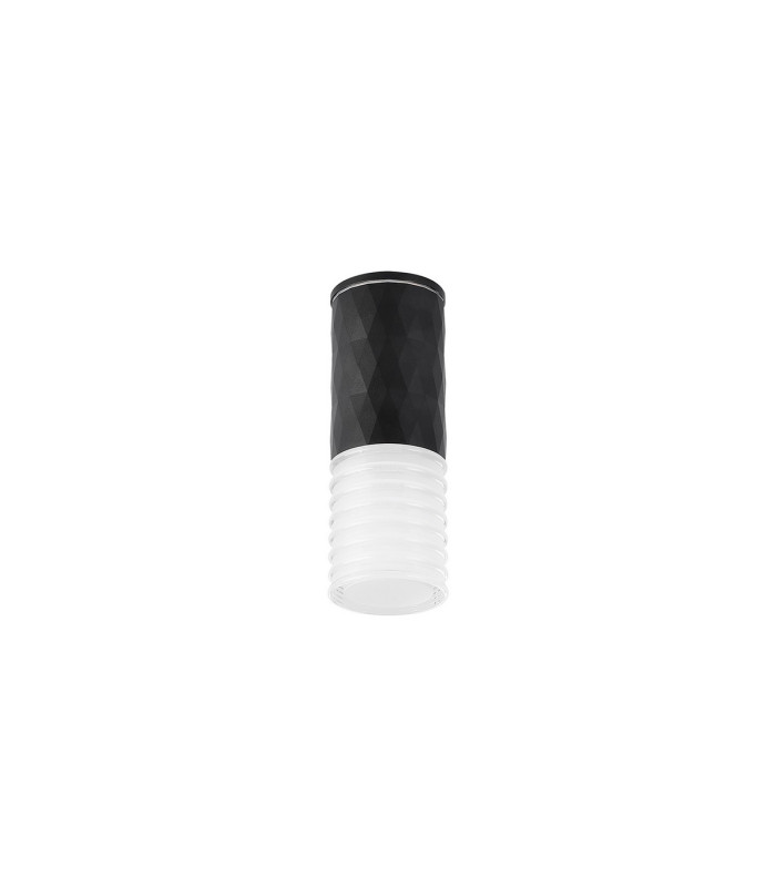 Springwater 6.4cm Diamond Pattern Ceiling Horizontal Line Acrylic Shade 1 x GU10 IP54 Black/Clear/Frosted -4