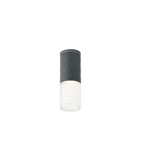 Springwater 6.4cm Diamond Pattern Ceiling Horizontal Line Acrylic Shade 1 x GU10 IP54 Grey/Clear/Frosted -1
