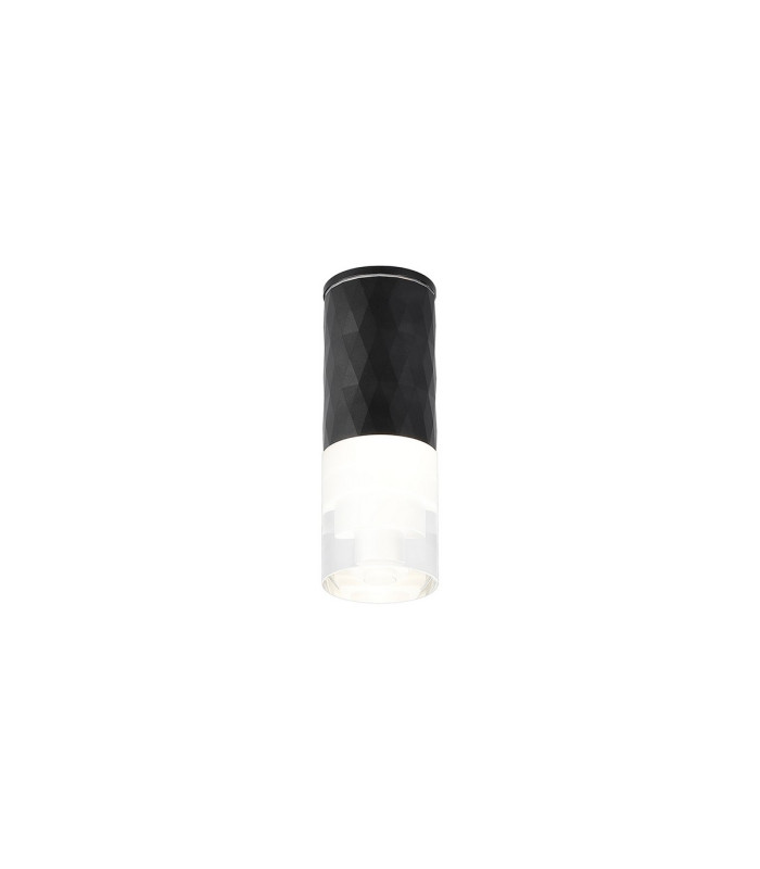 Springwater 6.4cm Diamond Pattern Ceiling Tier Pattern Acrylic Shade 1 x GU10 IP54 Black/Clear -1