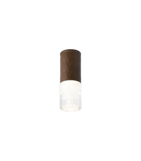 Springwater 6.4cm Diamond Pattern Ceiling Tier Pattern Acrylic Shade 1 x GU10 IP54 Dark Brown/Clear -1
