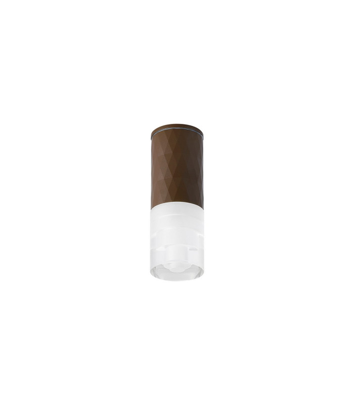 Springwater 6.4cm Diamond Pattern Ceiling Tier Pattern Acrylic Shade 1 x GU10 IP54 Dark Brown/Clear -4