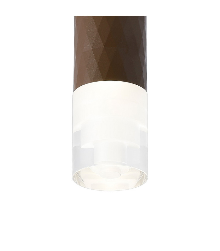 Springwater 6.4cm Diamond Pattern Ceiling Tier Pattern Acrylic Shade 1 x GU10 IP54 Dark Brown/Clear -6