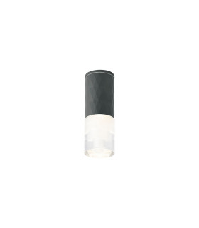 Springwater 6.4cm Diamond Pattern Ceiling Tier Pattern Acrylic Shade 1 x GU10 IP54 Grey/Clear -1