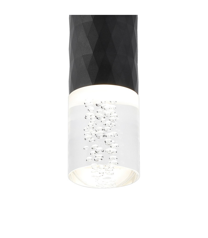 Springwater 6.4cm Diamond Pattern Ceiling Bubble Acrylic Shade 1 x GU10 IP54 Black/Clear -6