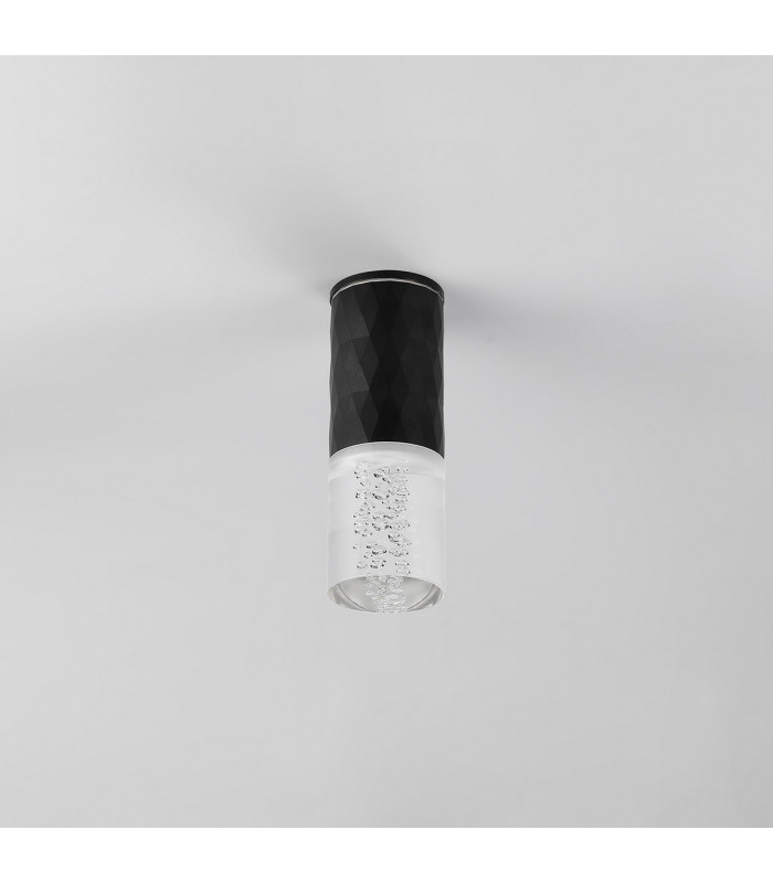 Springwater 6.4cm Diamond Pattern Ceiling Bubble Acrylic Shade 1 x GU10 IP54 Black/Clear -7