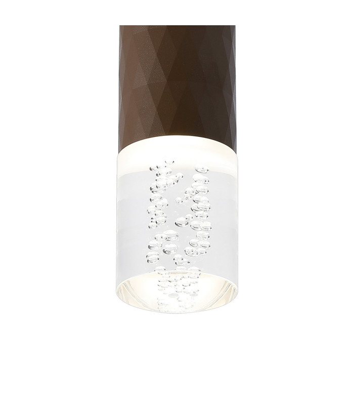 Springwater 6.4cm Diamond Pattern Ceiling Bubble Acrylic Shade 1 x GU10 IP54 Dark Brown/Clear -6
