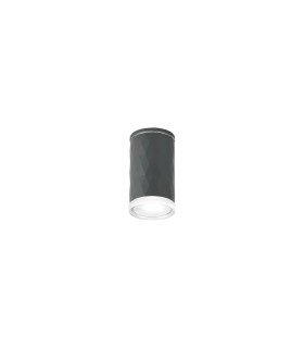 Springwater 6.4cm Diamond Pattern Ceiling Shallow Acrylic Shade 1 x GU10 IP54 Grey/Clear/Frosted -1