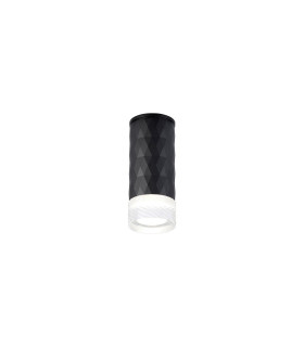 Springwater 6.4cm Diamond Pattern Ceiling Short Diagonal Pattern Acrylic Shade 1 x GU10 IP54 Black/Clear/Frosted -1