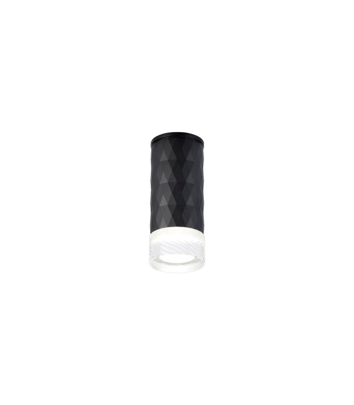 Springwater 6.4cm Diamond Pattern Ceiling Short Diagonal Pattern Acrylic Shade 1 x GU10 IP54 Black/Clear/Frosted -1