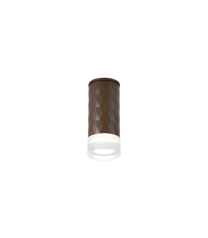 Springwater 6.4cm Diamond Pattern Ceiling Short Diagonal Pattern Acrylic Shade 1 x GU10 IP54 Dark Brown/Clear/Frosted -1