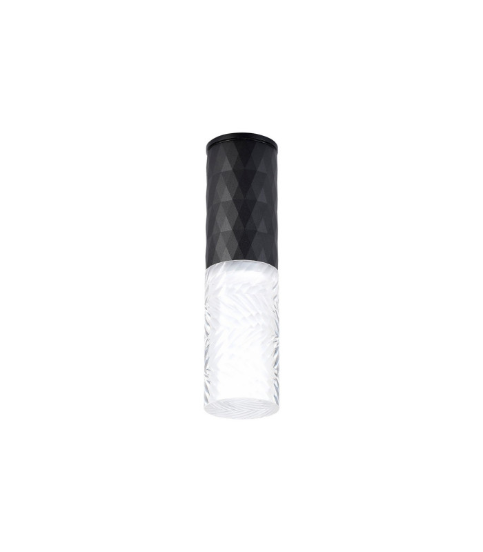 Springwater 6.4cm Diamond Pattern Ceiling Tall Diagonal Pattern Acrylic Shade 1 x GU10 IP54 Black/Clear/Frosted -4