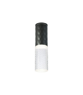Springwater 6.4cm Diamond Pattern Ceiling Tall Diagonal Pattern Acrylic Shade 1 x GU10 IP54 Grey/Clear/Frosted -1