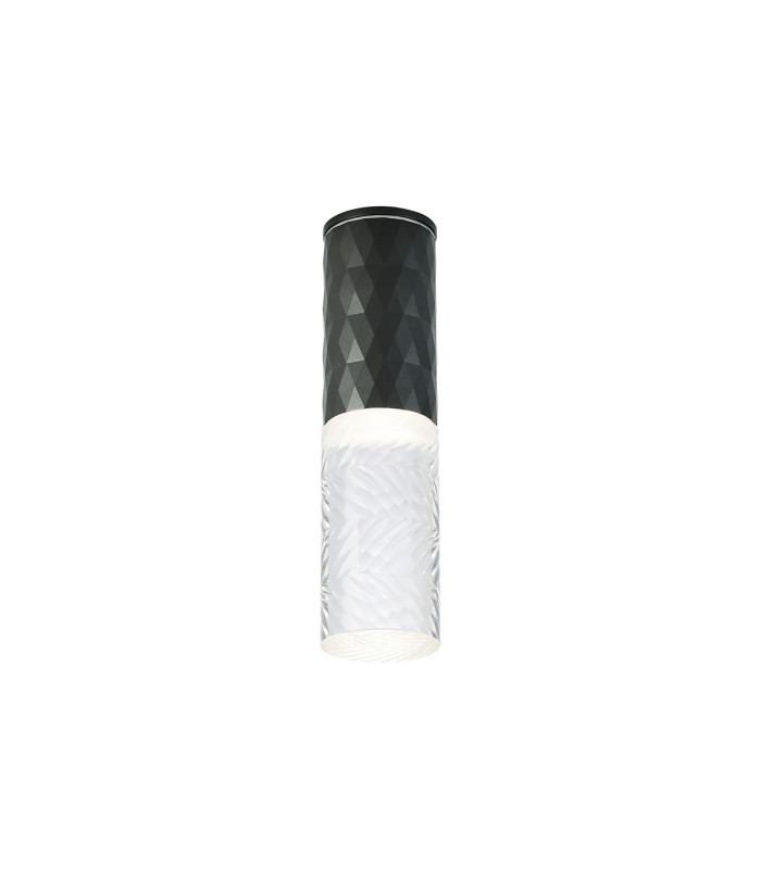 Springwater 6.4cm Diamond Pattern Ceiling Tall Diagonal Pattern Acrylic Shade 1 x GU10 IP54 Grey/Clear/Frosted -1
