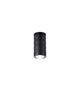 Springwater 6.4cm Diamond Pattern Ceiling Dome Acrylic Shade 1 x GU10 IP54 Black/Clear/Frosted -1
