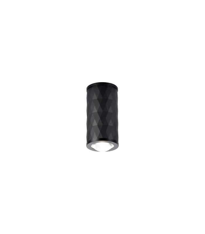 Springwater 6.4cm Diamond Pattern Ceiling Dome Acrylic Shade 1 x GU10 IP54 Black/Clear/Frosted -1