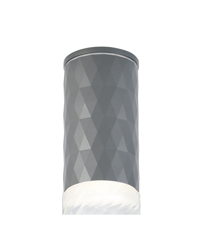 Springwater 6.4cm Diamond Pattern Ceiling Tall Diagonal Pattern Acrylic Shade 1 x GU10 IP54 Grey/Clear/Frosted -5