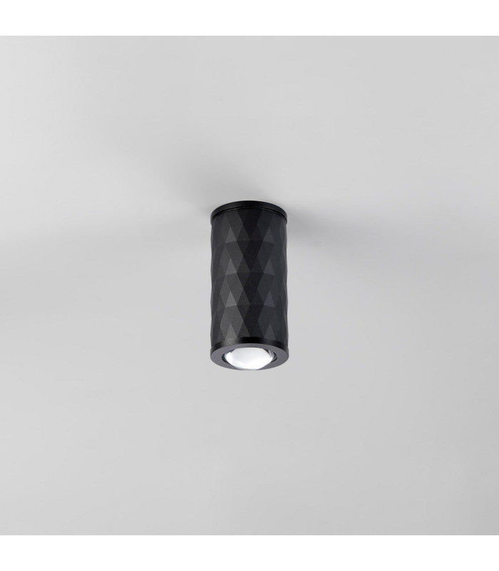 Springwater 6.4cm Diamond Pattern Ceiling Dome Acrylic Shade 1 x GU10 IP54 Black/Clear/Frosted -7