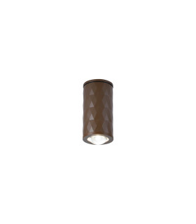 Springwater 6.4cm Diamond Pattern Ceiling Dome Acrylic Shade 1 x GU10 IP54 Dark Brown/Clear/Frosted -1