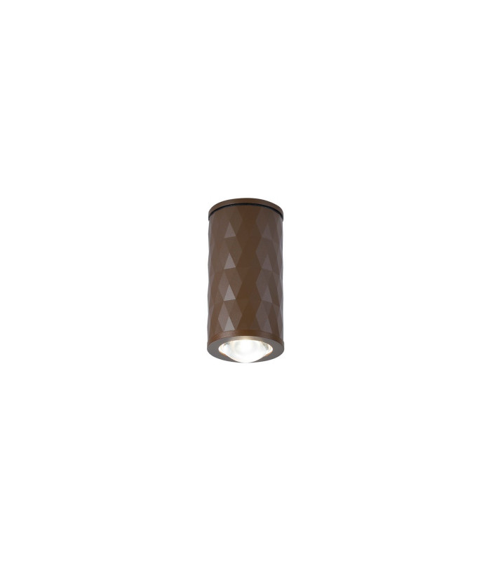 Springwater 6.4cm Diamond Pattern Ceiling Dome Acrylic Shade 1 x GU10 IP54 Dark Brown/Clear/Frosted -1