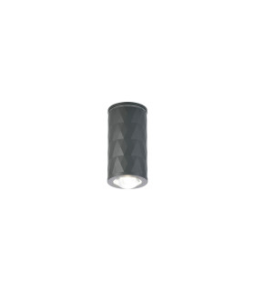 Springwater 6.4cm Diamond Pattern Ceiling Dome Acrylic Shade 1 x GU10 IP54 Grey/Clear/Frosted -1