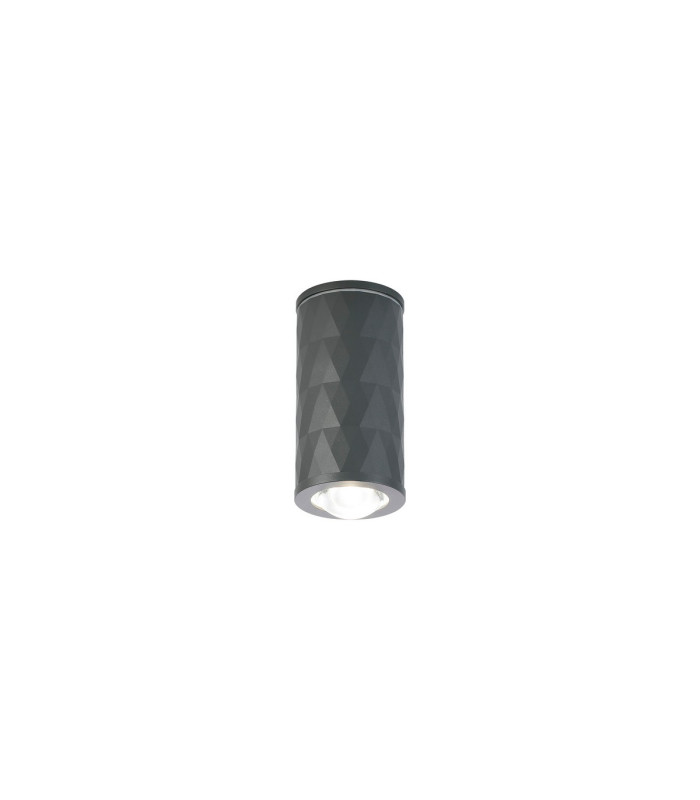 Springwater 6.4cm Diamond Pattern Ceiling Dome Acrylic Shade 1 x GU10 IP54 Grey/Clear/Frosted -1