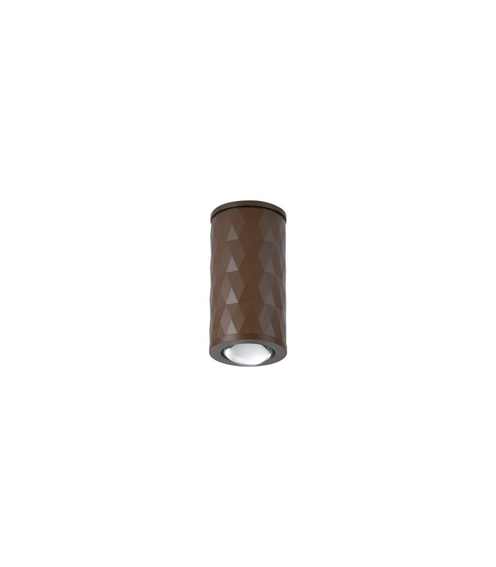 Springwater 6.4cm Diamond Pattern Ceiling Dome Acrylic Shade 1 x GU10 IP54 Dark Brown/Clear/Frosted -4