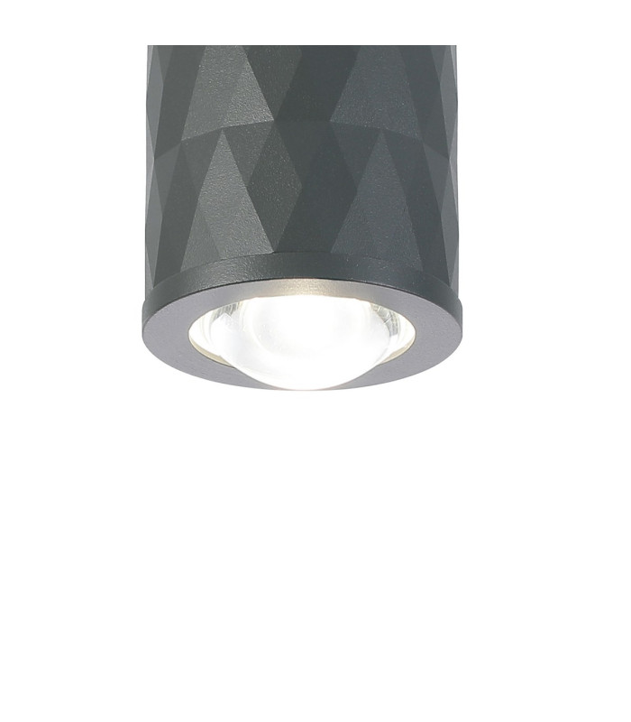 Springwater 6.4cm Diamond Pattern Ceiling Dome Acrylic Shade 1 x GU10 IP54 Grey/Clear/Frosted -6