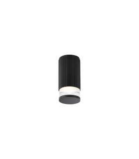Springwater 6.7cm Ribbed Line Ceiling X Pattern Acrylic Shade 1 x GU10 IP54 Black/Clear/Frosted -1