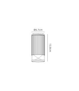 Springwater 6.7cm Ribbed Line Ceiling X Pattern Acrylic Shade 1 x GU10 IP54 Dark Brown/Clear/Frosted -2