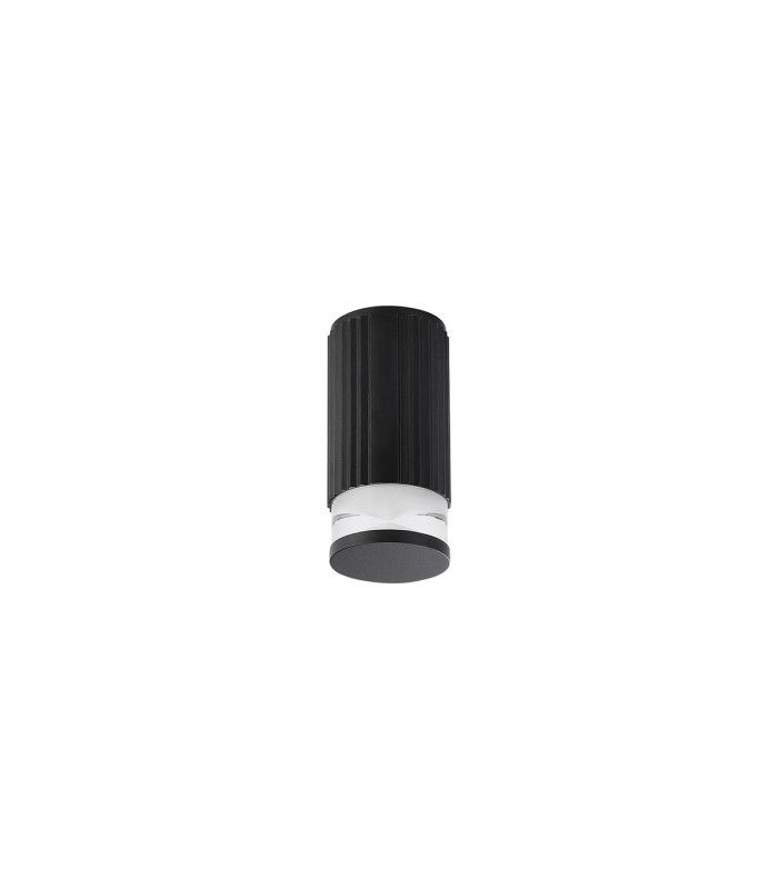 Springwater 6.7cm Ribbed Line Ceiling X Pattern Acrylic Shade 1 x GU10 IP54 Black/Clear/Frosted -4