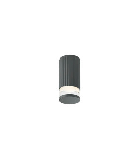 Springwater 6.7cm Ribbed Line Ceiling X Pattern Acrylic Shade 1 x GU10 IP54 Grey/Clear/Frosted -1
