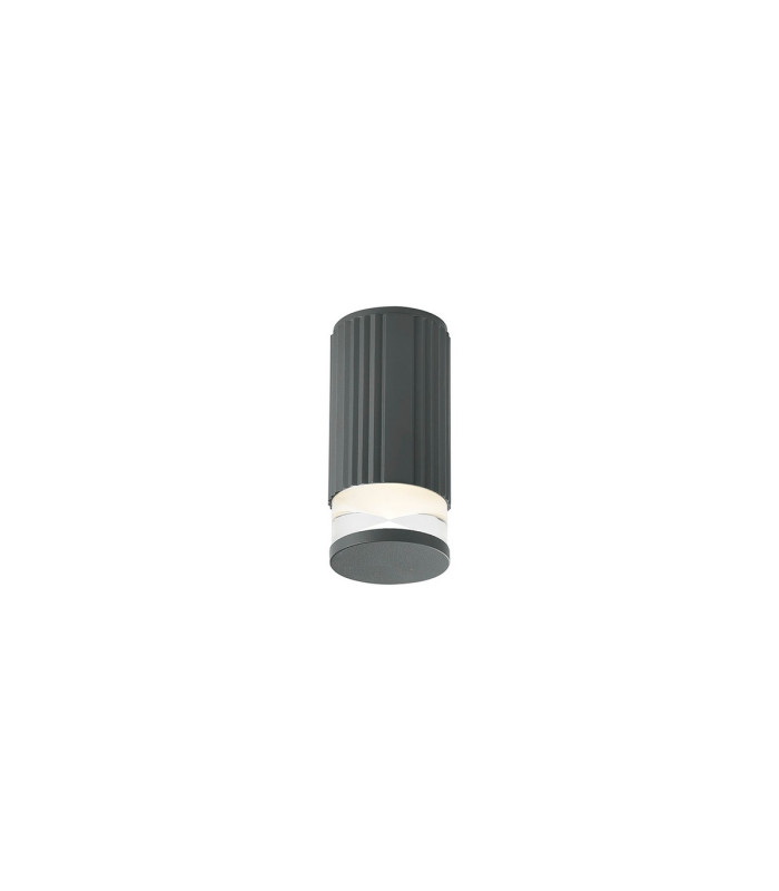 Springwater 6.7cm Ribbed Line Ceiling X Pattern Acrylic Shade 1 x GU10 IP54 Grey/Clear/Frosted -1