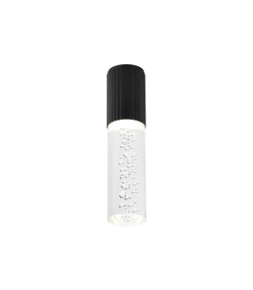 Springwater II 6.7cm Ribbed Line Ceiling Bubble Acrylic Shade 1 x GU10 IP54 Black/Clear -1