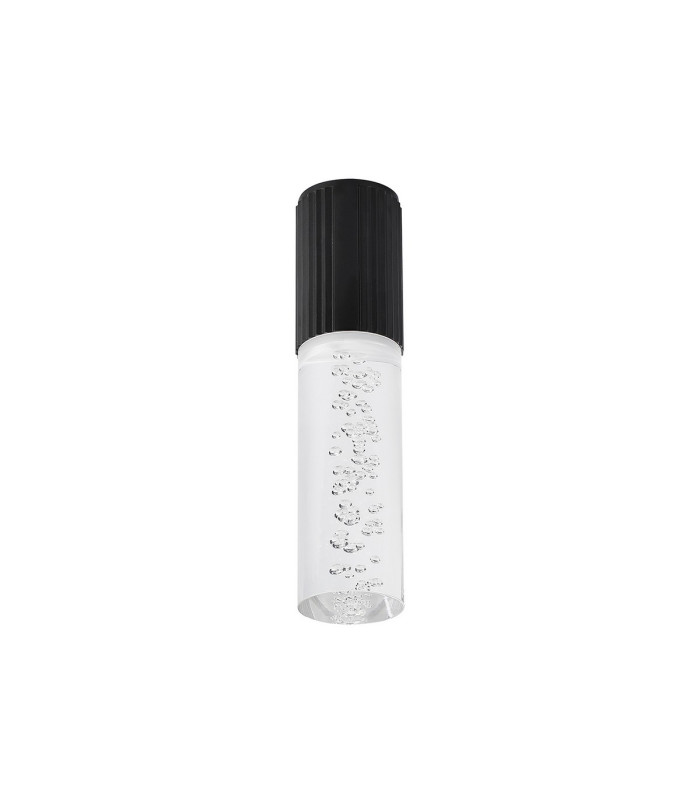 Springwater II 6.7cm Ribbed Line Ceiling Bubble Acrylic Shade 1 x GU10 IP54 Black/Clear -4