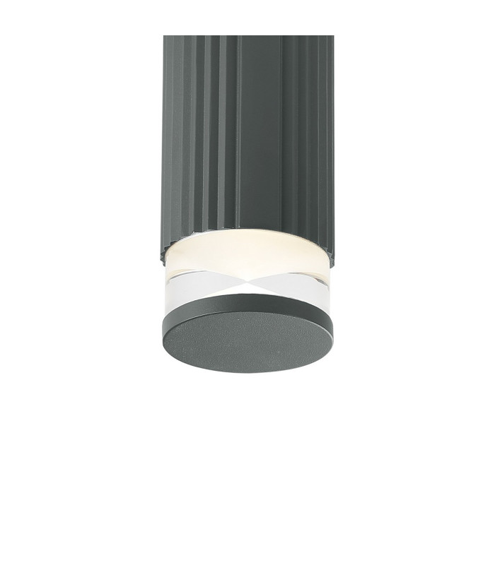 Springwater 6.7cm Ribbed Line Ceiling X Pattern Acrylic Shade 1 x GU10 IP54 Grey/Clear/Frosted -6