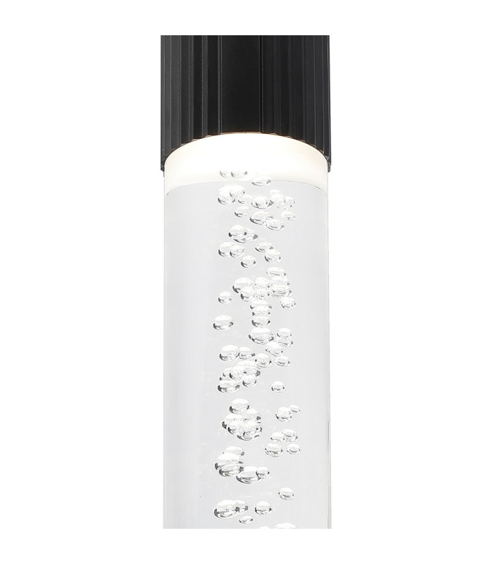 Springwater II 6.7cm Ribbed Line Ceiling Bubble Acrylic Shade 1 x GU10 IP54 Black/Clear -6