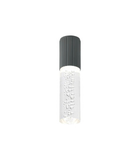 Springwater II 6.7cm Ribbed Line Ceiling Bubble Acrylic Shade 1 x GU10 IP54 Grey/Clear -1