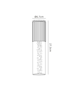 Springwater II 6.7cm Ribbed Line Ceiling Bubble Acrylic Shade 1 x GU10 IP54 Dark Brown/Clear -2