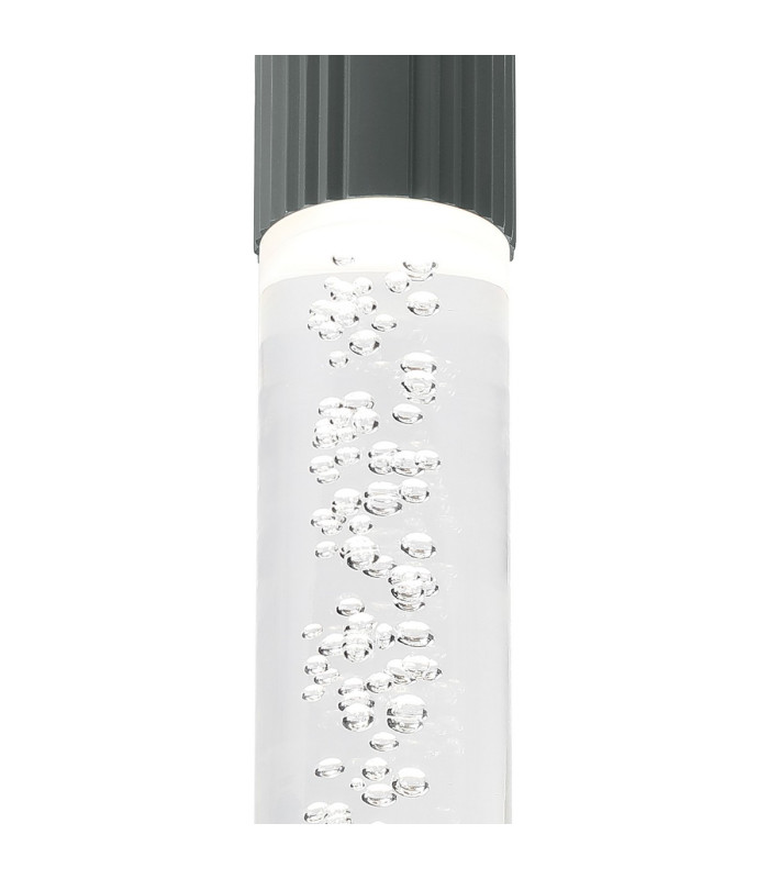 Springwater II 6.7cm Ribbed Line Ceiling Bubble Acrylic Shade 1 x GU10 IP54 Grey/Clear -6