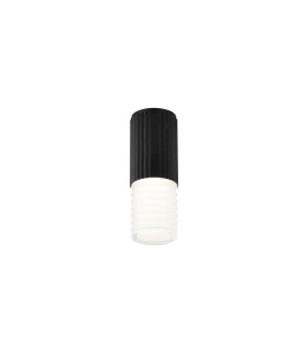 Springwater 6.7cm Ribbed Line Ceiling Horizontal Line Acrylic Shade 1 x GU10 IP54 Black/Clear/Frosted -1